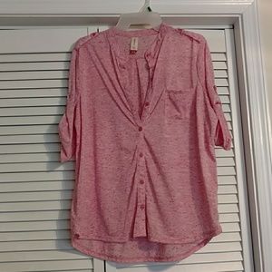 Pink button down shirt